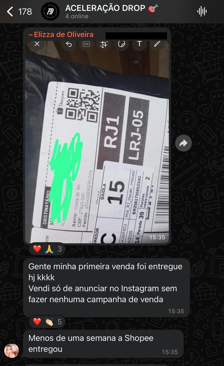 Elisa  🚀 Aplicou conteúdo sobre vendas no orgânico e vendeu   Aluna desde Nov/24